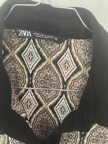sandale h: ZARA haljina sa printom - Model: košulja-haljina sa dugim rukavima - — 2