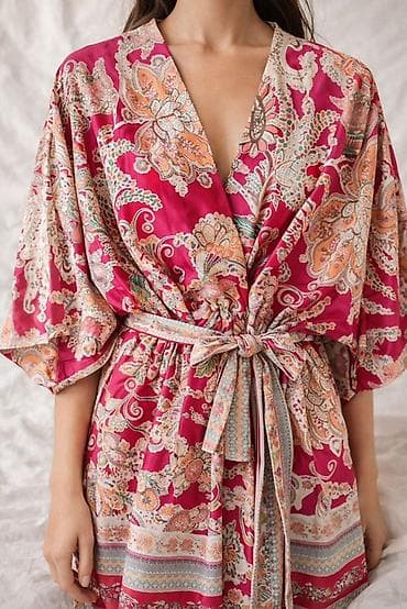 Kimono haljina/kimono ogrtač sa pojasom - Boja i dezen: intenzivna