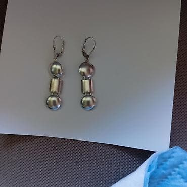 srebrni nakit kompleti: Set od 3 para srebrnih minđuša – geometrijski i moderni dizajn - Par — 3