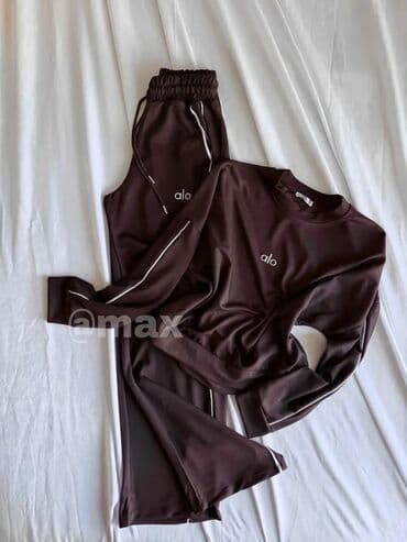 nike tech fleece crni donji deo: Dvoslojni sportski komplet “alo” – tamno braon - Sastav kompleta — 1