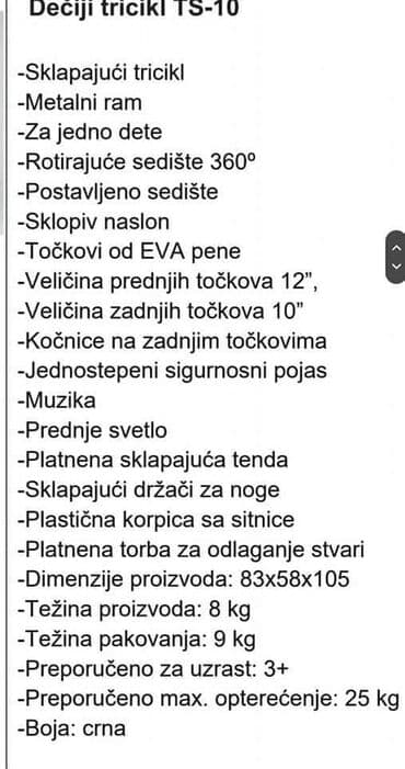 espadrile sa masnom: Rotirajući tricikl sa trendom NOVO!
9700 din

JJ 
Igr 2 — 6