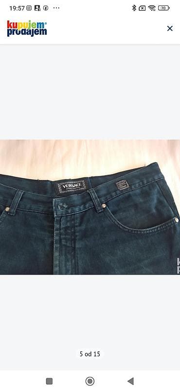 odeća za punije muškarce: Farmerke, Versace, bоја - Tamnoplava — 3