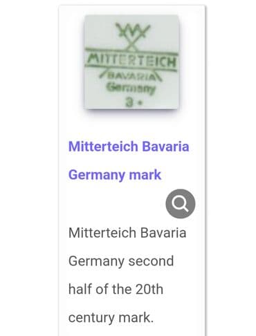 solje za caj: Set 1950g+ Mitterteich porcelan Bavaria. Trodelni set,sve na njemu — 12
