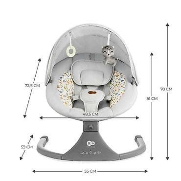 Kids' furniture: KINDERKRAFT LUMI 2 Light Gray – električna ležaljka/stolica za — 4