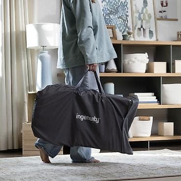 Nameštaj: Kids II Ingenuity Ležaljka Happy Belly – Chambray (0–6 m) sa masažerom — 7