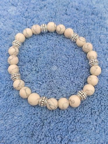 Satovi: Narukvica beli Haulit Narukvica od belog Haulita, poludragi kamen — 4