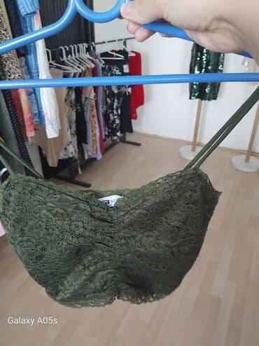halteri h m: H&M, S (EU 36), Pamuk, Jednobojni, bоја - Maslinasto zelena — 1