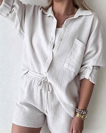 Kompleti: Dvodelni ženski komplet od muslina – košulja i šorts 3100 din — 8