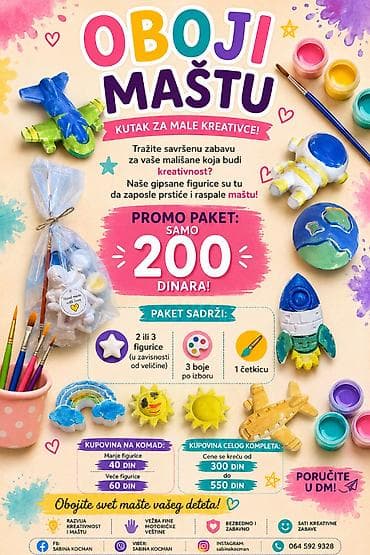 🎨 GIPSANE FIGURICE ZA BOJENJE – Paket za 200 din! 🎨 Kreativna zabava