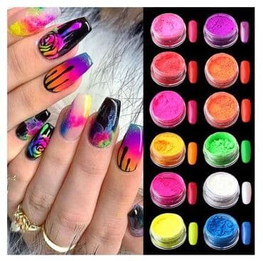 Nega noktiju: ( Manje pakovanje ) Ombre neon pigment za nokte Cena za komad 80din — 10