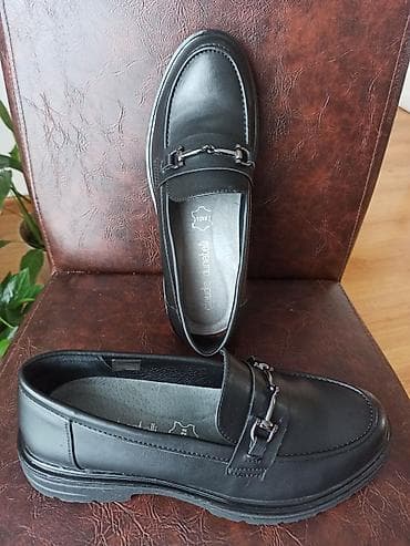africa obuca: Ženske mokasine – crne, kožna izrada - Klasičan penny/mokasin model — 3