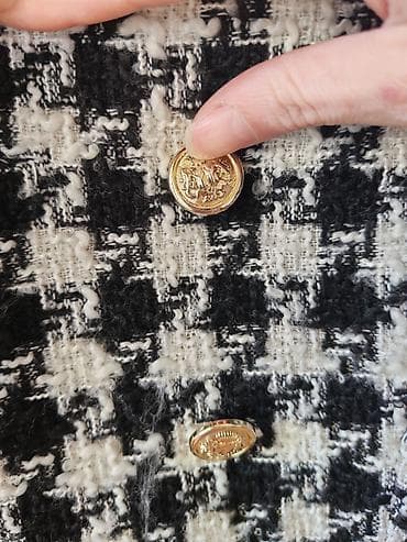 baletanke beograd: Ženski kratki blejzer AMISU – pepita (houndstooth) crno-beli - Brend — 3