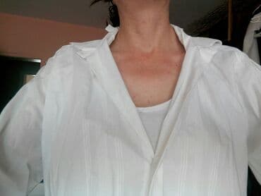 muške pidžame c a: Shirt Long sleeves, M (EU 50), A-Dress, color - White, Cotton — 1