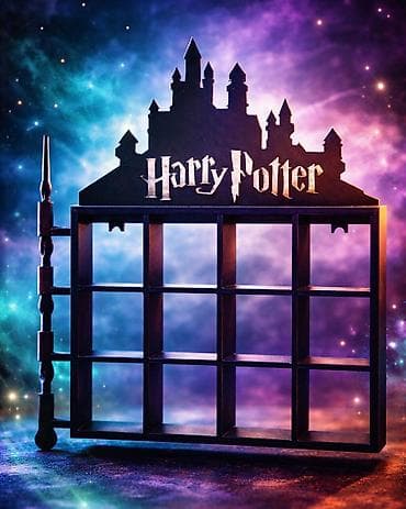 Harry Potter zidna polica za kolekcije – tematski stalak sa 12