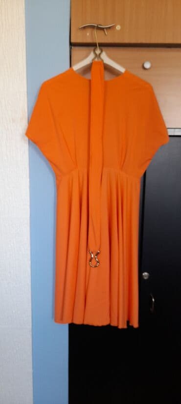 massimo dutti haljine 2023: Over L (EU 40), color - Orange, Short sleeves — 1