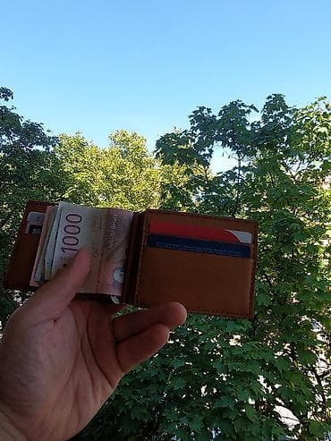 tirkizna torba: Muški kožni novčanik – ručno rađen, kompaktan i funkcionalan - — 6