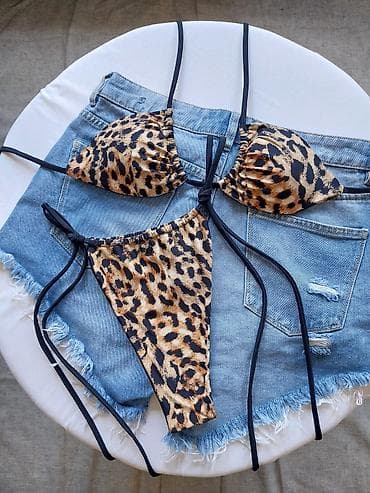 crne tunike: Leopard bikini – dvodelni kupaći kostim - Gornji deo: klasičan — 2