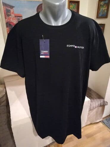 crne letnje pantalone: Nova muska pamucna markirana majica Tommy Hilfiger u velikim — 1