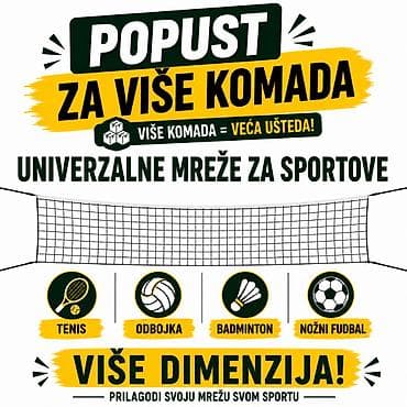 Akcija! Mreža za Odbojku, Tenis, Badminton i Nožni Fudbal Prodajem