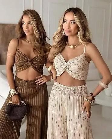 zenski kompleti mona: Komplet ženska letnja set – top + pantalone širokih nogavica - — 8