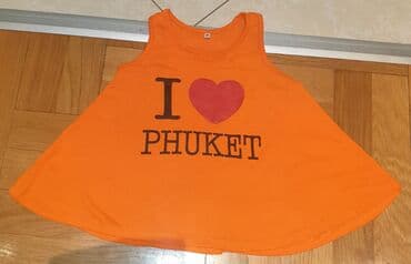 decathlon novi sad: Majica sa Tajlanda I LOVE PHUKET Thailand. Neon narandzaste boje, oko — 2