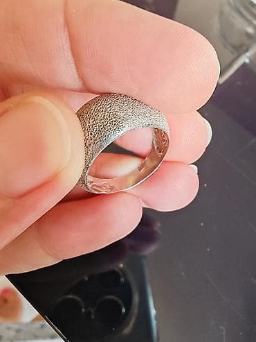 repromaterijal za nakit novi sad: Srebrni prsten – kupola/”bombé” dizajn - Materijal: metal u srebrnoj — 1