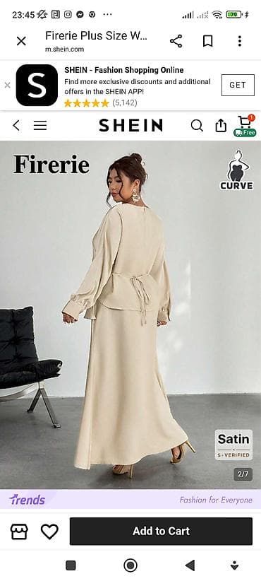 plus size: Duga elegantna satenska haljina Firerie (Curve kolekcija) - — 5