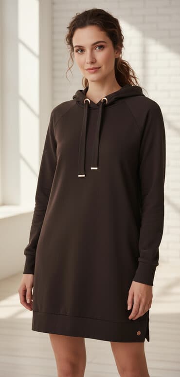 marciano haljine: Studio Untold XS, bоја - Braon, Oversize, Dugih rukava — 1