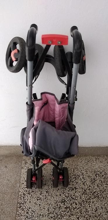 male kopačke: Kisobran decija kolica Pegolini sivo/crvena,malo flekava — 6