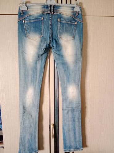 pocepane pantalone: Farmerke jeans svetlo plave iscepane pamuk sa elastinom plitak model — 3