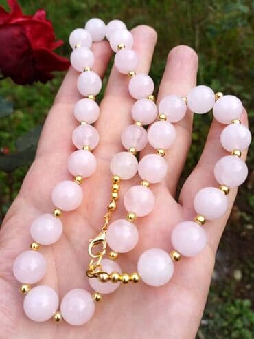 Venčanice i aksesoari: Ogrlica Rozenkvarc Ogrlica od Rozenkvarca, poludragi kamen — 3