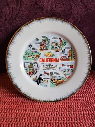 drveni tanjiri: Tanjir nov za zid Californija porcelanski 80te. Tanjir nov sa — 1