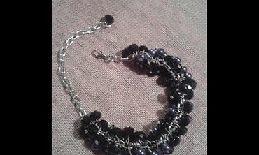 Lighters and accessories: Elegantna,sivo,srebrno,plava narukvica od perli na kopcanje,nova — 3