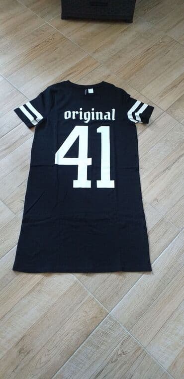 H&M S (EU 36), color - Black, Oversize, Short sleeves