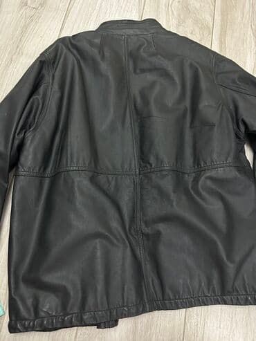 kožne pantalone: Muška kožna jakna – crna MALO NOSENA XL-XXL - Materijal: prirodna — 4
