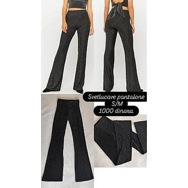 Svetlucave ženske pantalone sa šljokičastim efektom. Visoki struk na lalafo.rs Svetlucave ženske pantalone sa šljokičastim efektom. Visoki struk