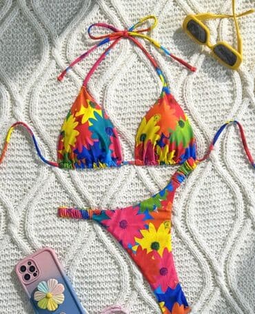 jednodelni push up kupaci: M (EU 38), Lycra, Floral, color - Multicolored — 1