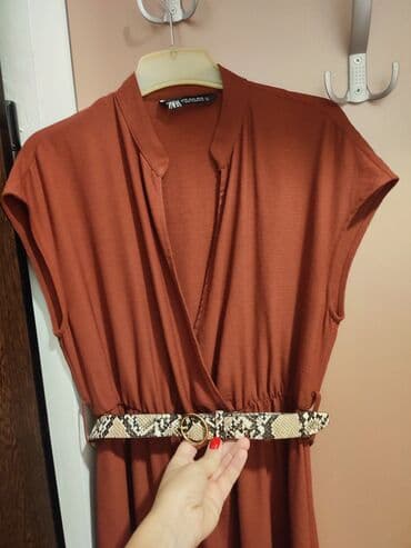 prada kais: Zara S (EU 36), color - Burgundy, Cocktail, Short sleeves — 3
