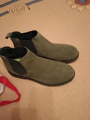 Oksfordice: Ženske chelsea čizme – maslinasto zelene - Materijal: gornjište od — 1