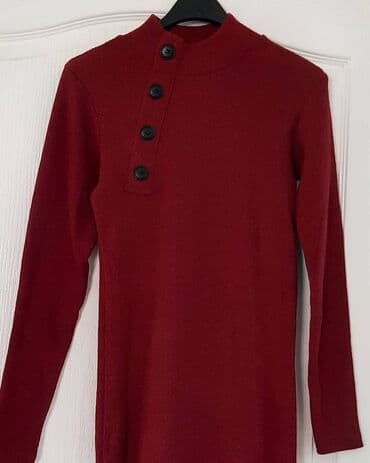 dugacke haljine svecane: Color - Burgundy, Long sleeves — 2