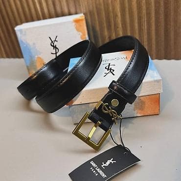 replay torba crna: Kožni kaiš Saint Laurent Paris – YSL monogram - Model: klasični kožni — 6