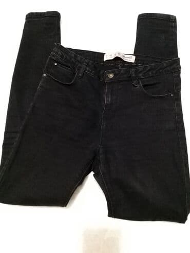 lanene pantalone lidl: Denim Co push-up L Sa puno elastina,skinnydubljeg struka Struk 40 — 2