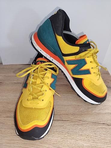 zuti zec: New Balance 574 patike – žuto/teal/crne sa narandžastim detaljima UG — 2