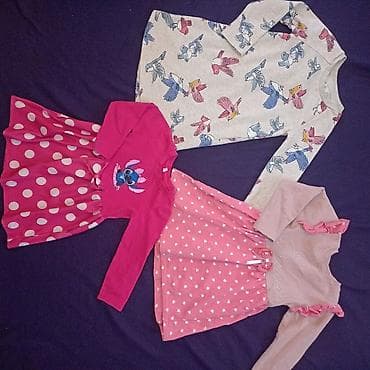 Lot dečije garderobe za devojčicu – haljine i majice dugih rukava