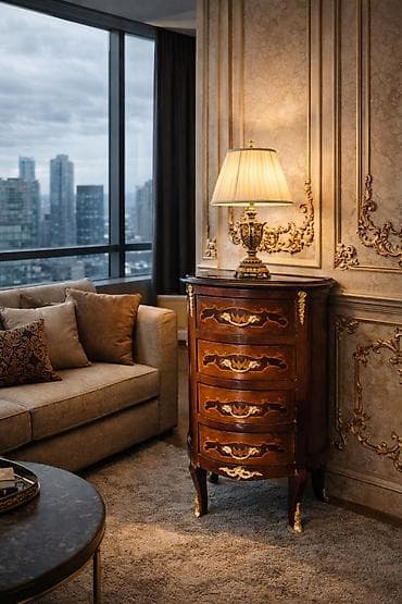 Elegantna komoda u klasičnom stilu sa - Dizajn: zaobljena fronta