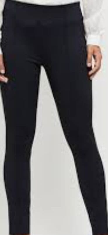 leprsave pantalone: Pantalone helanke ZARA crne deblje, stru sirok lastis, visok % — 5