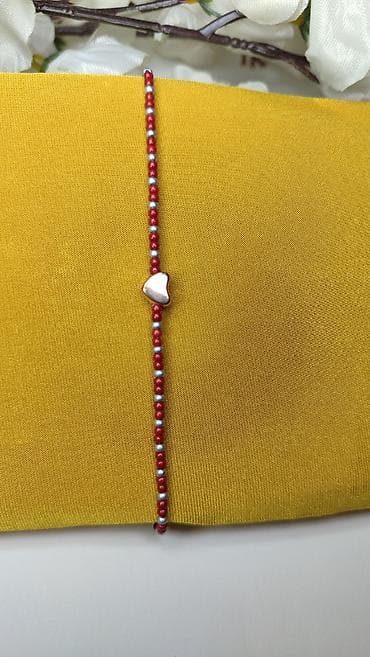 ps nakit ogrlice: Narukvica od perlica sa privjeskom srce - Ručno nizana narukvica od — 1