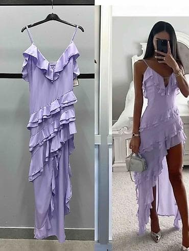 helanke sa stopicom: 💫Lila asimetrična haljina sa volanima
✅2700 din — 1