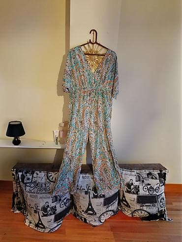 Ženski kombinezon sa printom - Model: dugi kombinezon sa širokim