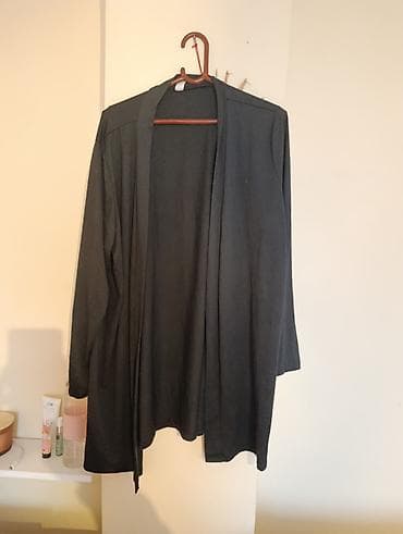 campus sive patike: Dugi kardigan/kimono u tamnosivoj boji - Model: otvoreni kardigan bez — 1